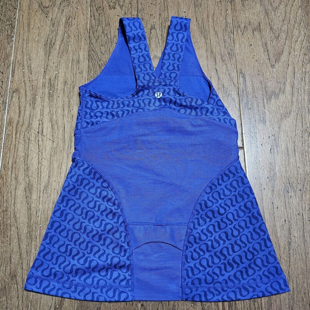 Lululemon Blue Purple Whisper Horseshoe Logo Tank Size 4 - Picture 4 of 7